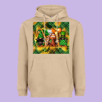 St. Patrick's Day Gnome Heavyweight Hoodie Designed By Fadigitalartstudio