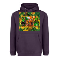 Plum St. Patrick's Day gnome Heavyweight Hoodie - FaDigitalArtStudio