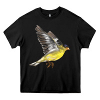 Black Flying American Goldfinch Heavy Core Tee - LillyAllenDesigns