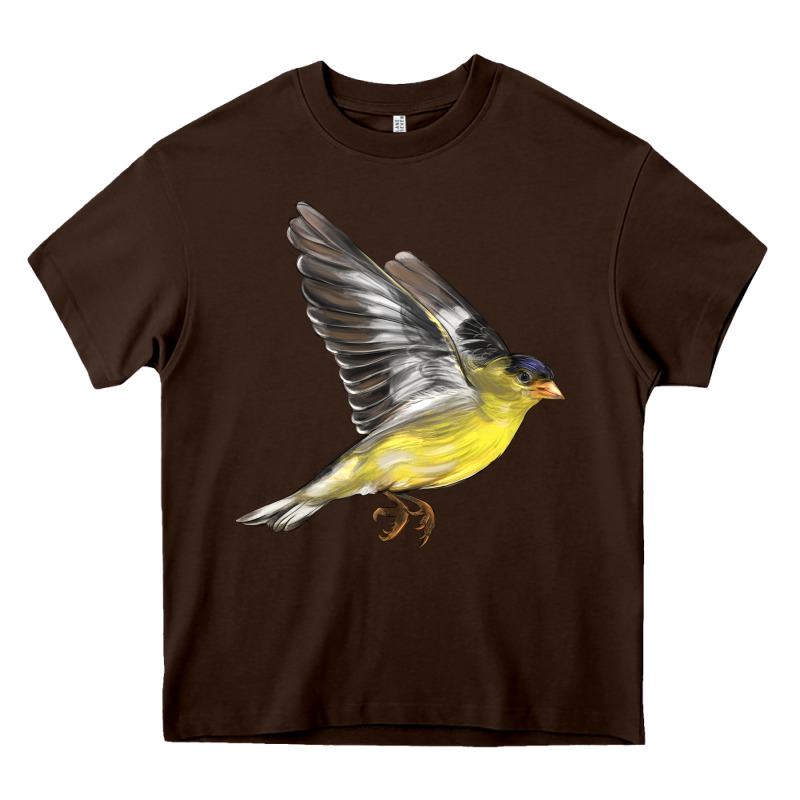 Flying American Goldfinch Heavy Core Tee by LillyAllenDesigns | Teevron