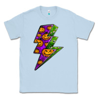 Dusty Blue halloween lightning bolt Classic Tee - BundleAndBundleShop