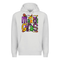 Dove Grey mardi gras Premium Hoodie - OliviaCreatesArt
