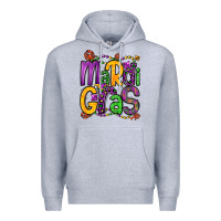 Heather Grey mardi gras Premium Hoodie - OliviaCreatesArt