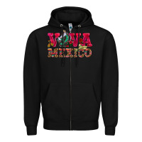 Black Viva Mexico Zipper Hoodie - HowdyJamesFarm