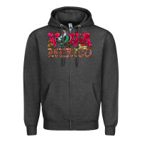 Charcoal Heather Viva Mexico Zipper Hoodie - HowdyJamesFarm