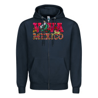 Navy Viva Mexico Zipper Hoodie - HowdyJamesFarm