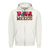 Oatmeal Heather Viva Mexico Zipper Hoodie - HowdyJamesFarm