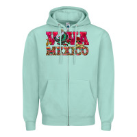 Seafoam Viva Mexico Zipper Hoodie - HowdyJamesFarm