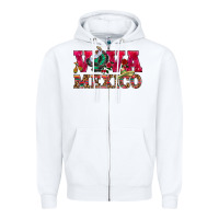 White Viva Mexico Zipper Hoodie - HowdyJamesFarm