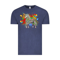 Vintage Denim autism unicorn Vintage Tee - LillyAllenDesigns