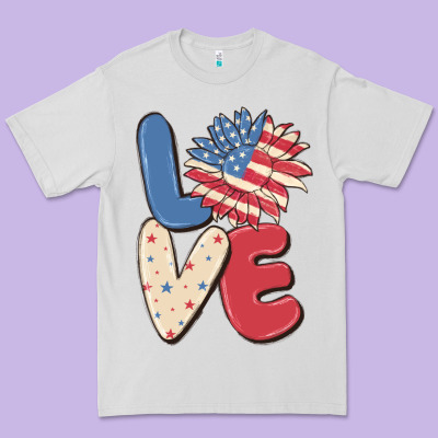 Love 4th Of July Premium Tee Designed By Maliassmallbusiness