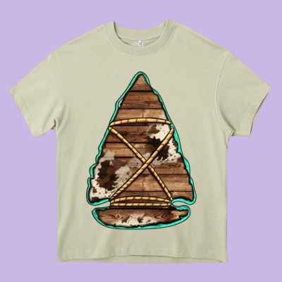 Cowhide Wooden Arrowhead Heavy Core Tee Designed By Jasminsmagicworld