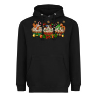 Black christmas cupcake with gingerbreads bbs Heavyweight Hoodie - BundleAndBundleShop