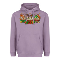 Lavender christmas cupcake with gingerbreads bbs Heavyweight Hoodie - BundleAndBundleShop