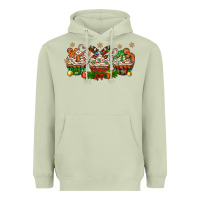 Matcha christmas cupcake with gingerbreads bbs Heavyweight Hoodie - BundleAndBundleShop