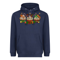Navy christmas cupcake with gingerbreads bbs Heavyweight Hoodie - BundleAndBundleShop