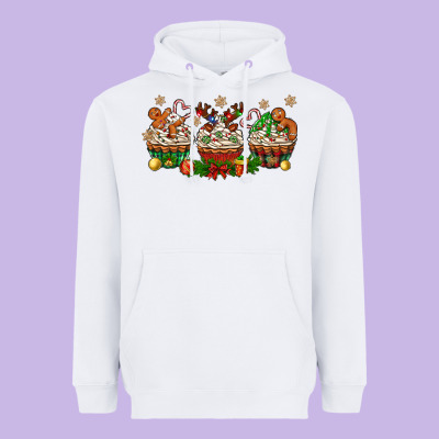 Christmas Cupcake With Gingerbreads Bbs Heavyweight Hoodie Designed By Bundleandbundleshop