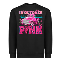 Black In October We Wear Pink Truck Heavyweight Sweatshirt - texasbilliewilder