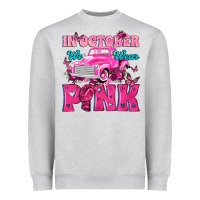 Heather Grey In October We Wear Pink Truck Heavyweight Sweatshirt - texasbilliewilder