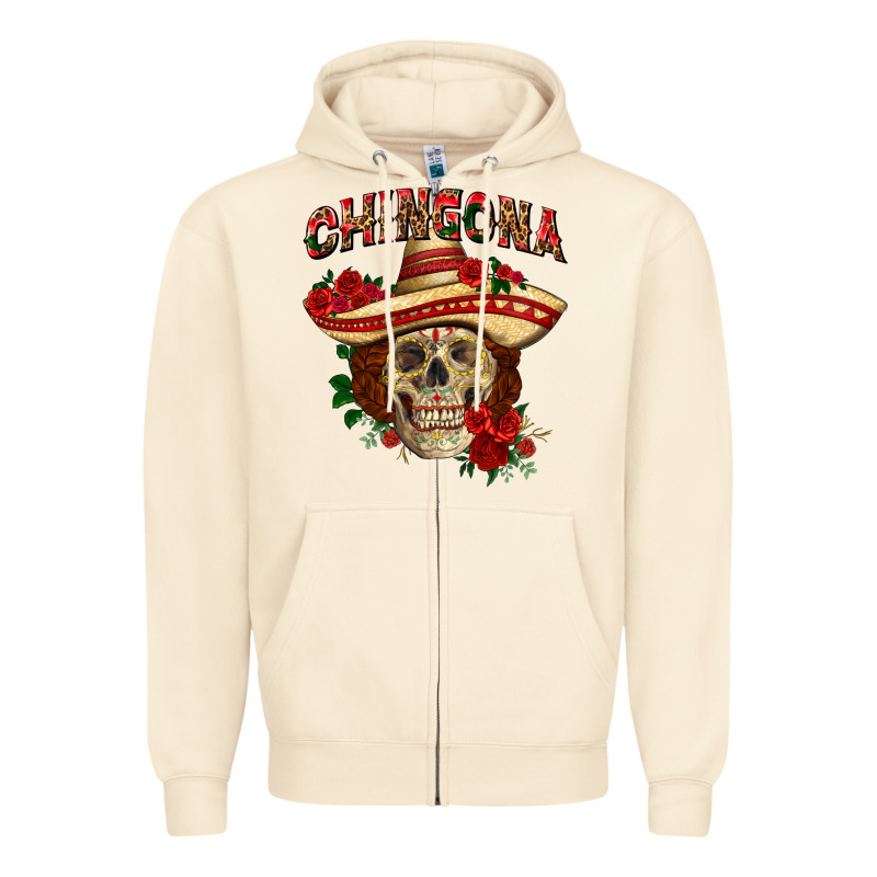 Chingona With Roses Mexico Zipper Hoodie by HowdyJamesFarm | Teevron