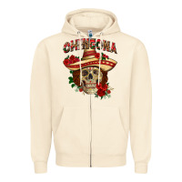 Sandshell Chingona with roses Mexico Zipper Hoodie - HowdyJamesFarm