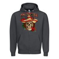 Smoke Chingona with roses Mexico Zipper Hoodie - HowdyJamesFarm