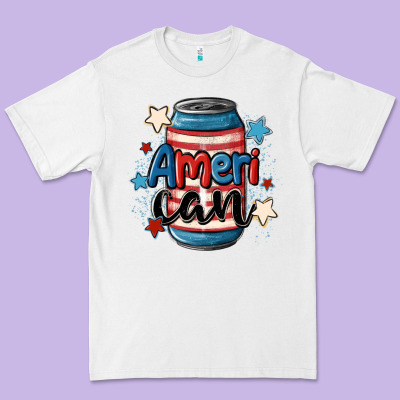 American Can Cooler Premium Tee Designed By Maliassmallbusiness