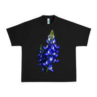 Black Bluebonnet Flower Urban Heavy Tee - LillyAllenDesigns