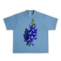 Pebble Blue Bluebonnet Flower Urban Heavy Tee - LillyAllenDesigns