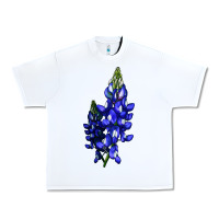 White Bluebonnet Flower Urban Heavy Tee - LillyAllenDesigns