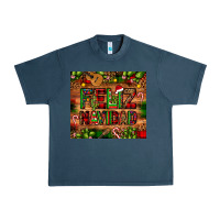 Midnight Navy feliz navidad Christmas cactus leopard Urban Heavy Tee - JahusDesignShop