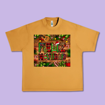 Feliz Navidad Christmas Cactus Leopard Urban Heavy Tee Designed By Jahusdesignshop