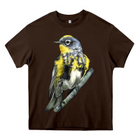Chocolate Brown yellow rumped warbler Heavy Core Tee - LillyAllenDesigns