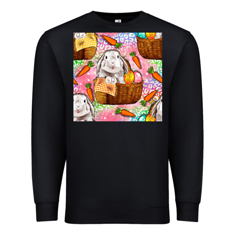 Easter Bunny With Hamper Seamless Pattern Premium Sweatshirt by BundleAndBundleShop | Teevron