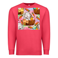 Cardinal Easter Bunny With Hamper Seamless Pattern Premium Sweatshirt - BundleAndBundleShop