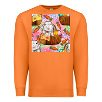 Carrot Easter Bunny With Hamper Seamless Pattern Premium Sweatshirt - BundleAndBundleShop