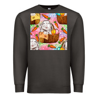 Smoke Easter Bunny With Hamper Seamless Pattern Premium Sweatshirt - BundleAndBundleShop