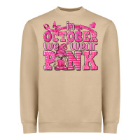 Mushroom In October We Wear Pink with Gnome Heavyweight Sweatshirt - texasbilliewilder