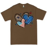 Cacao american flag leopard hearts Premium Tee - MaliasSmallBusiness