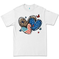 White american flag leopard hearts Premium Tee - MaliasSmallBusiness