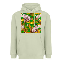 St. Patrick's Day Pig And Candy Pot Of Gold Heavyweight Hoodie | Teevron