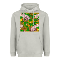 Moon Dust St. Patrick's Day Pig And Candy Pot Of Gold Heavyweight Hoodie - FaDigitalArtStudio