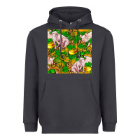 Smoke St. Patrick's Day Pig And Candy Pot Of Gold Heavyweight Hoodie - FaDigitalArtStudio