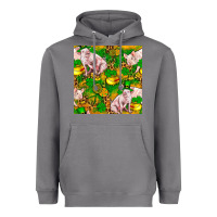 Storm St. Patrick's Day Pig And Candy Pot Of Gold Heavyweight Hoodie - FaDigitalArtStudio