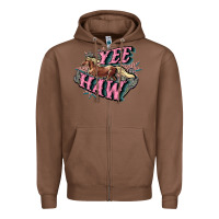 Chestnut Yee haw Zipper Hoodie - HowdyJamesFarm