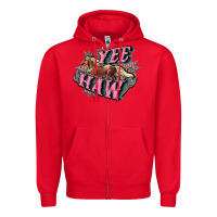 Red Yee haw Zipper Hoodie - HowdyJamesFarm