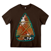 Chocolate Brown cowhide rusty arrowhead Heavy Core Tee - Jasminsmagicworld