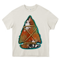 Cream cowhide rusty arrowhead Heavy Core Tee - Jasminsmagicworld