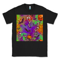 Black halloween party seamless pattern Classic Tee - BundleAndBundleShop