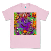Bubblegum Pink halloween party seamless pattern Classic Tee - BundleAndBundleShop